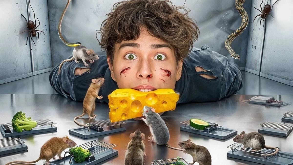 Défi de survie extrême avec un homme entouré de rats, de serpents et de nombreux pièges à souris